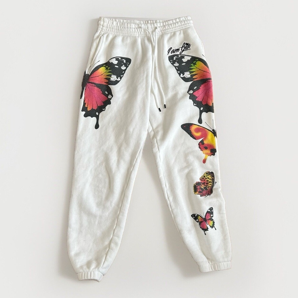 I Am GIA Aporia White Jogger Pants Cargo Xxs Sz Small